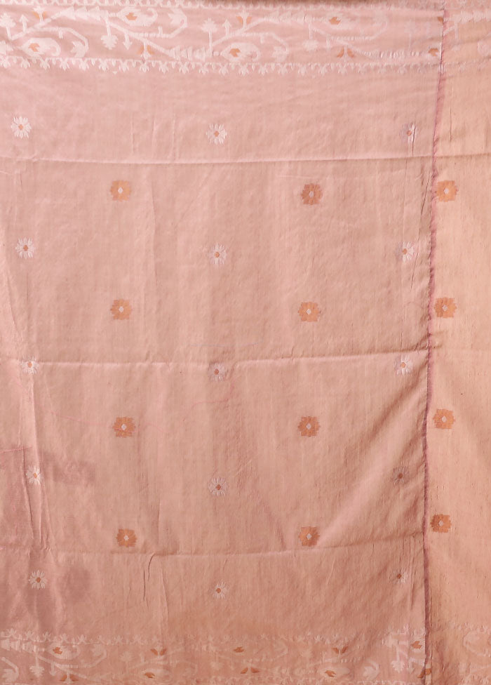 Pink Matka Silk Saree With Blouse Piece