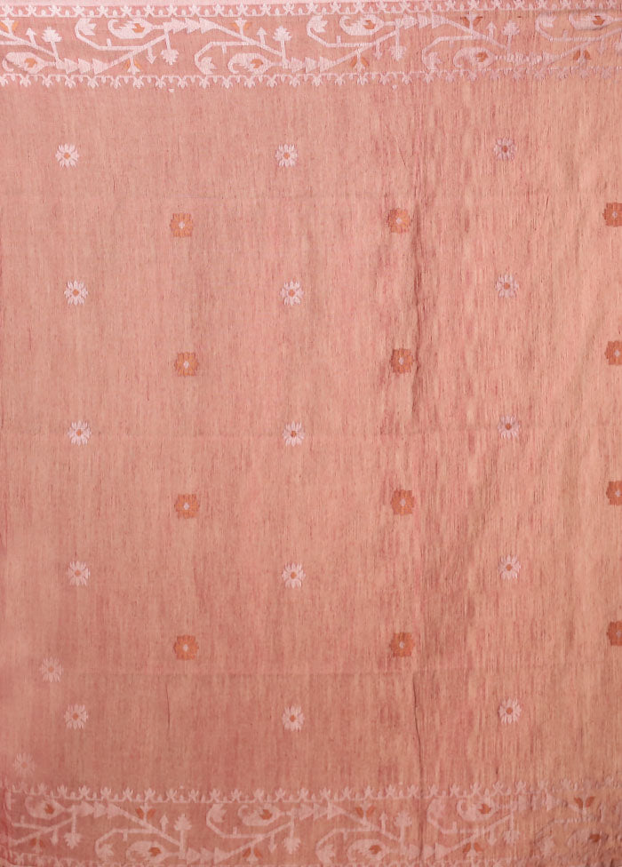 Pink Matka Silk Saree With Blouse Piece