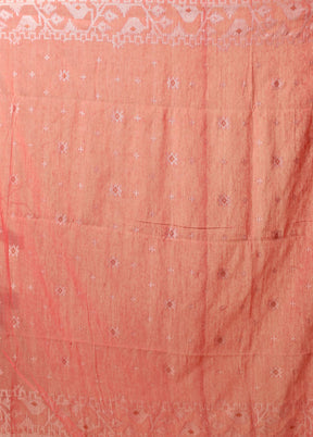 Pink Matka Silk Saree With Blouse Piece
