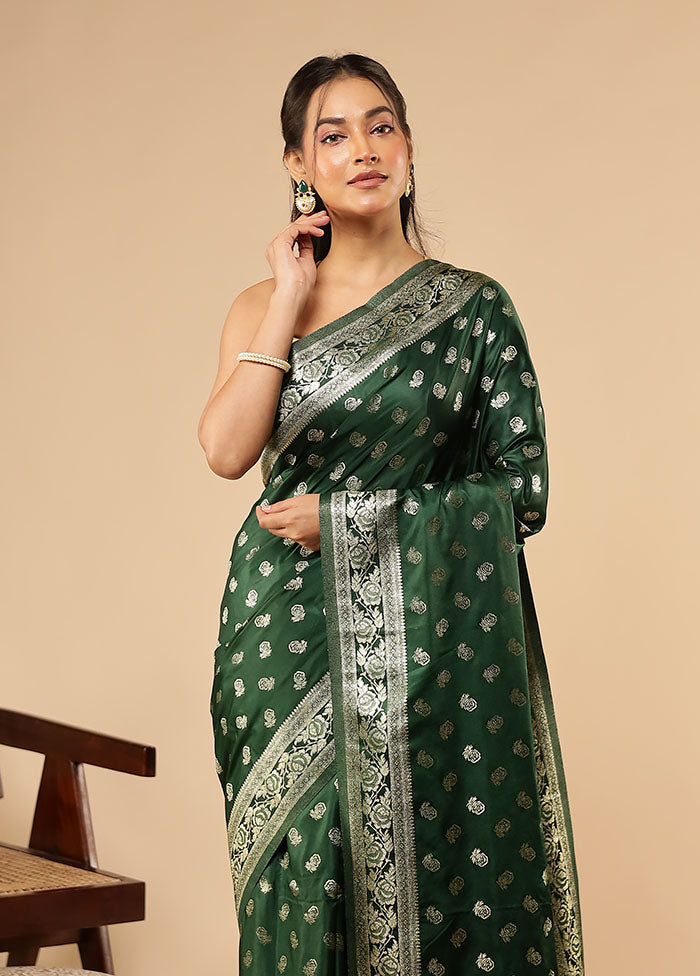 Green Dupion Silk Saree With Blouse Piece