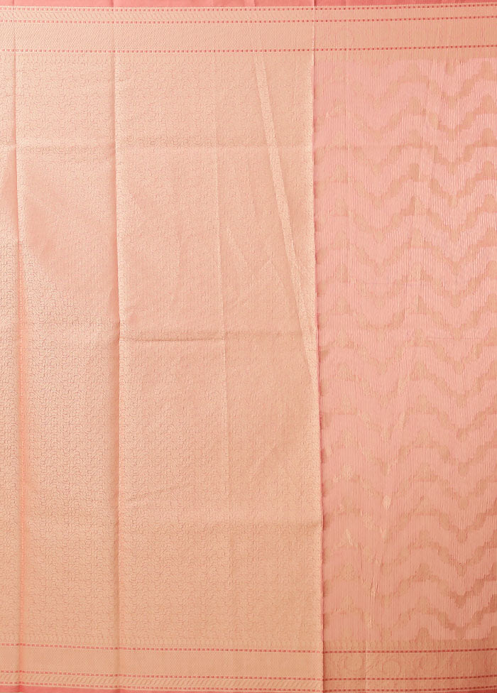 Pink Kora Silk Saree With Blouse Piece