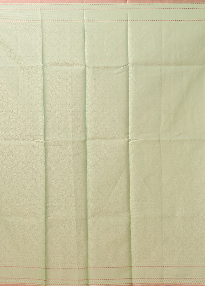 Green Kora Silk Saree With Blouse Piece