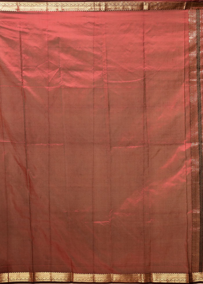 Maroon Kanjivaram Silk Saree With Blouse Piece