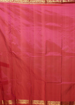 Pink Kanjivaram Silk Saree With Blouse Piece