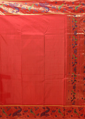 Orange Kanjivaram Silk Saree With Blouse Piece