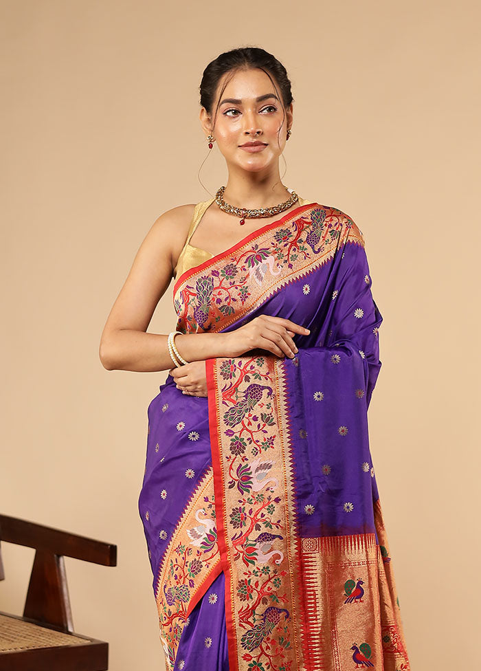 Blue Kanjivaram Silk Saree With Blouse Piece