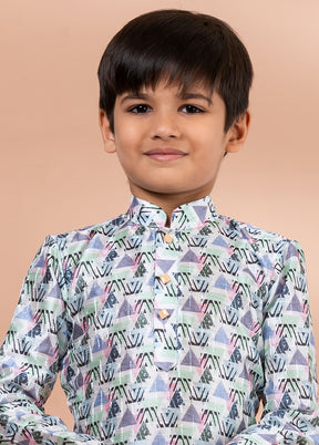 Multicolor Silk Kurta & Pajama Set
