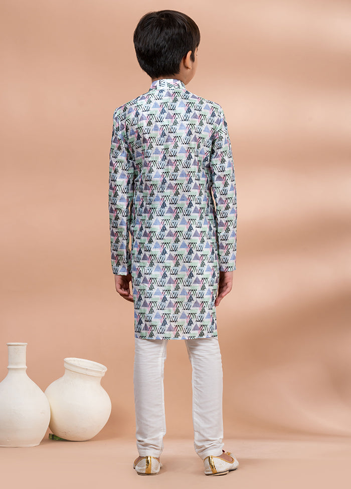 Multicolor Silk Kurta & Pajama Set