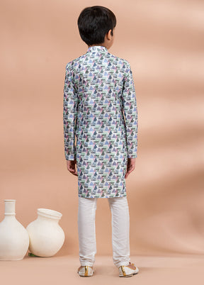 Multicolor Silk Kurta & Pajama Set