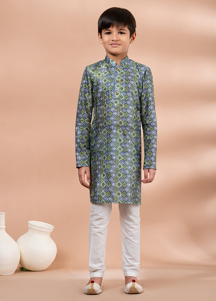 Multicolor Silk Kurta & Pajama Set