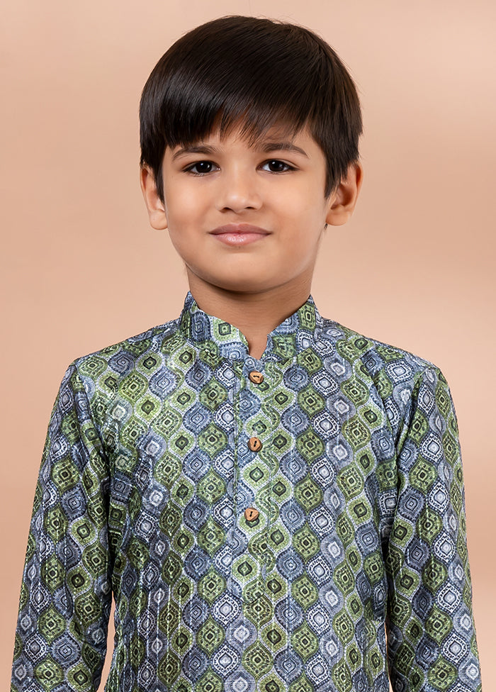 Multicolor Silk Kurta & Pajama Set