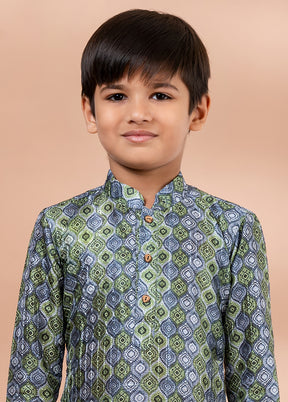Multicolor Silk Kurta & Pajama Set