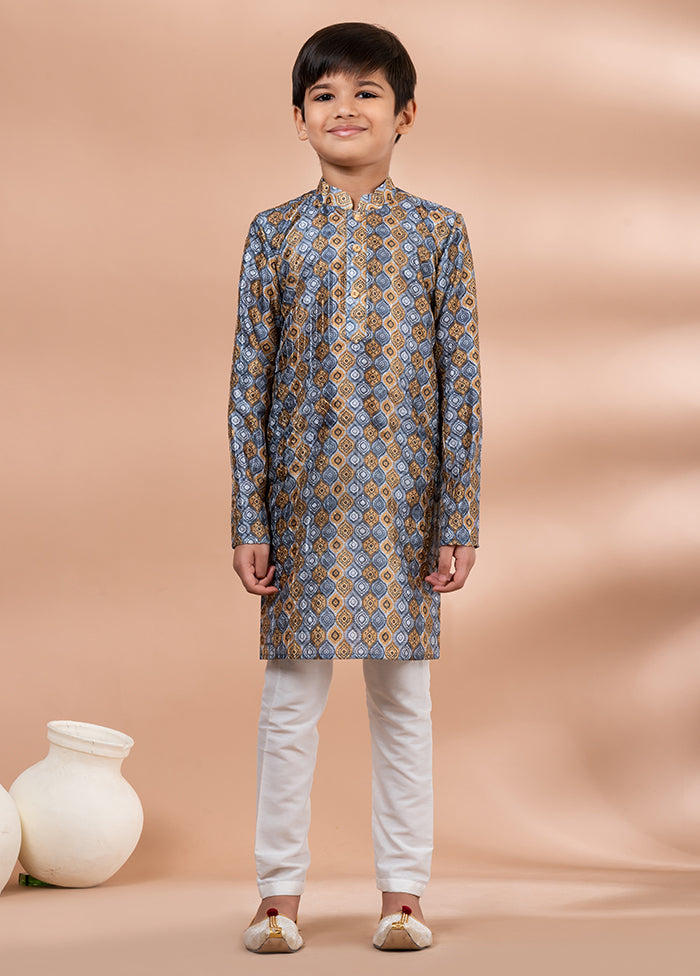 Multicolor Silk Kurta & Pajama Set