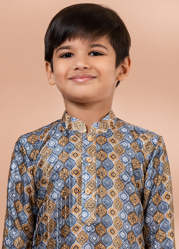 Multicolor Silk Kurta & Pajama Set