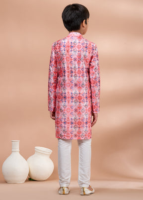 Multicolor Silk Kurta & Pajama Set