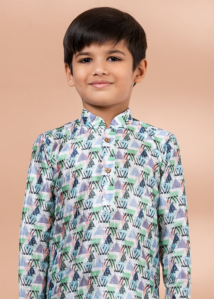Multicolor Silk Kurta & Pajama Set