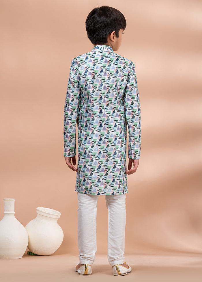 Multicolor Silk Kurta & Pajama Set