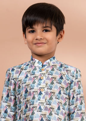 Multicolor Silk Kurta & Pajama Set