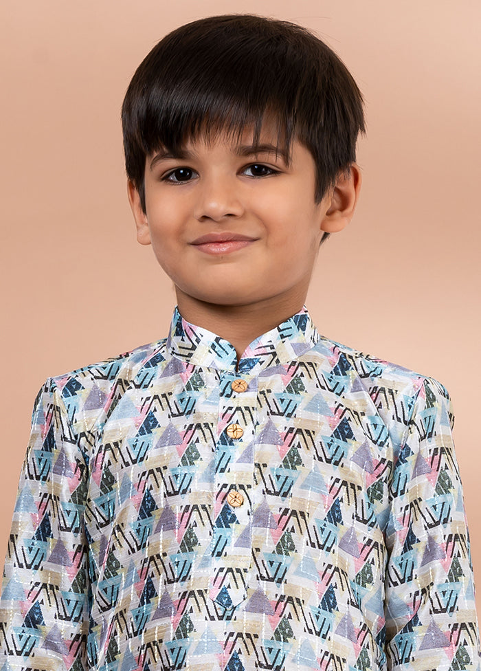Multicolor Silk Kurta & Pajama Set
