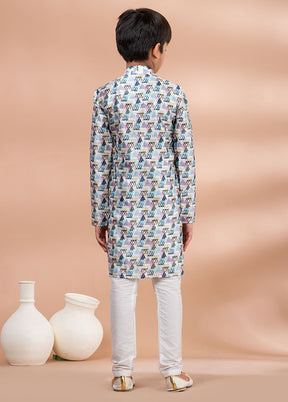 Multicolor Silk Kurta & Pajama Set
