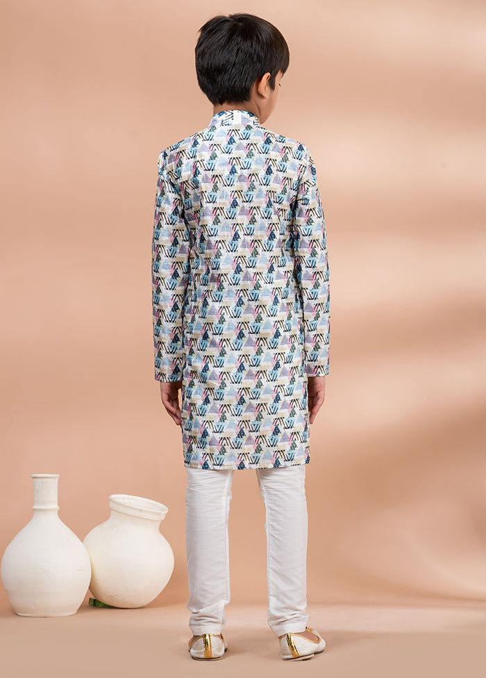 Multicolor Silk Kurta & Pajama Set