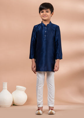 Blue Dupion Silk Kurta & Pajama Set