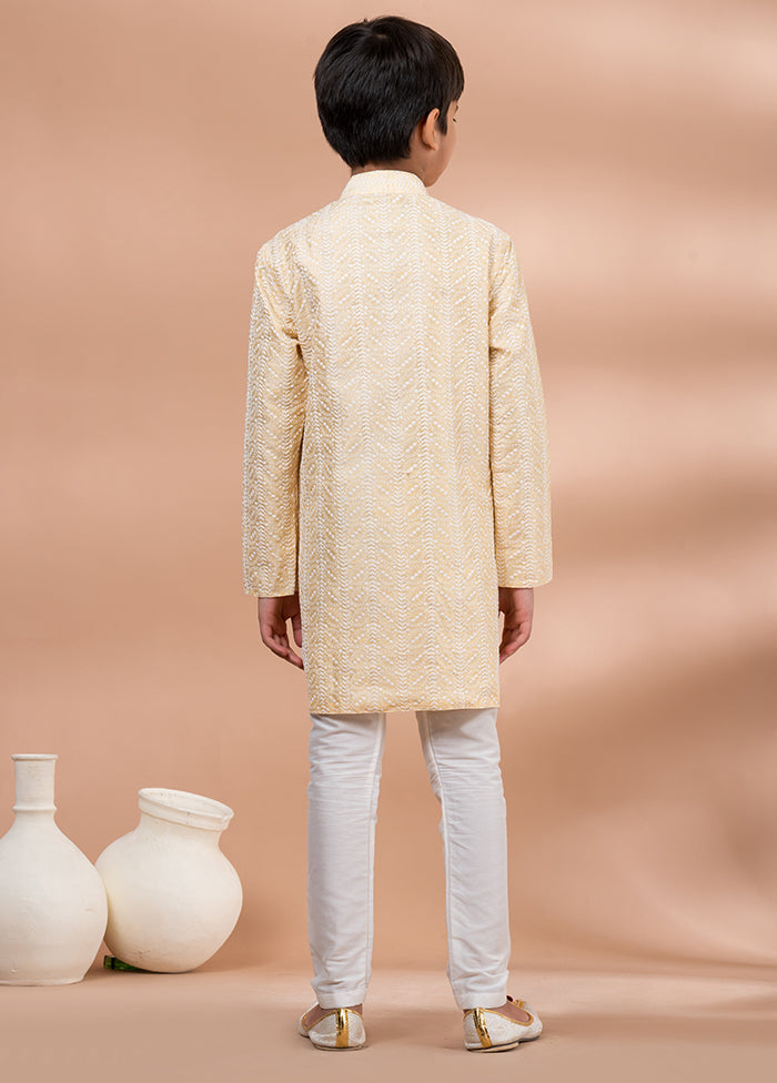 Golden Cotton Kurta & Pajama Set