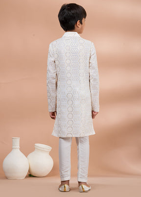 White Viscose Kurta & Pajama Set