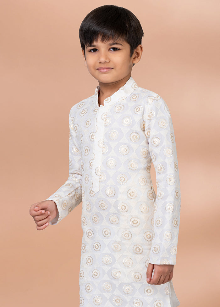 White Viscose Kurta & Pajama Set