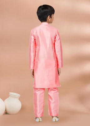 Orange Dupion Silk Kurta & Pajama Set
