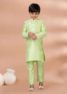 Green Dupion Silk Kurta & Pajama Set