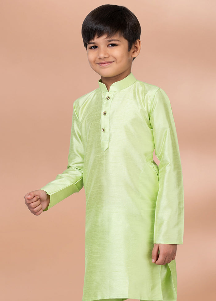 Green Dupion Silk Kurta & Pajama Set