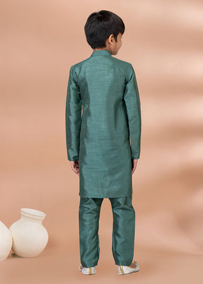 Green Dupion Silk Kurta & Pajama Set