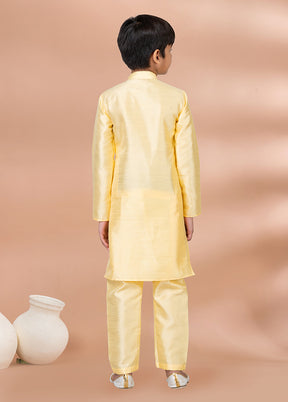 Yellow Dupion Silk Kurta & Pajama Set
