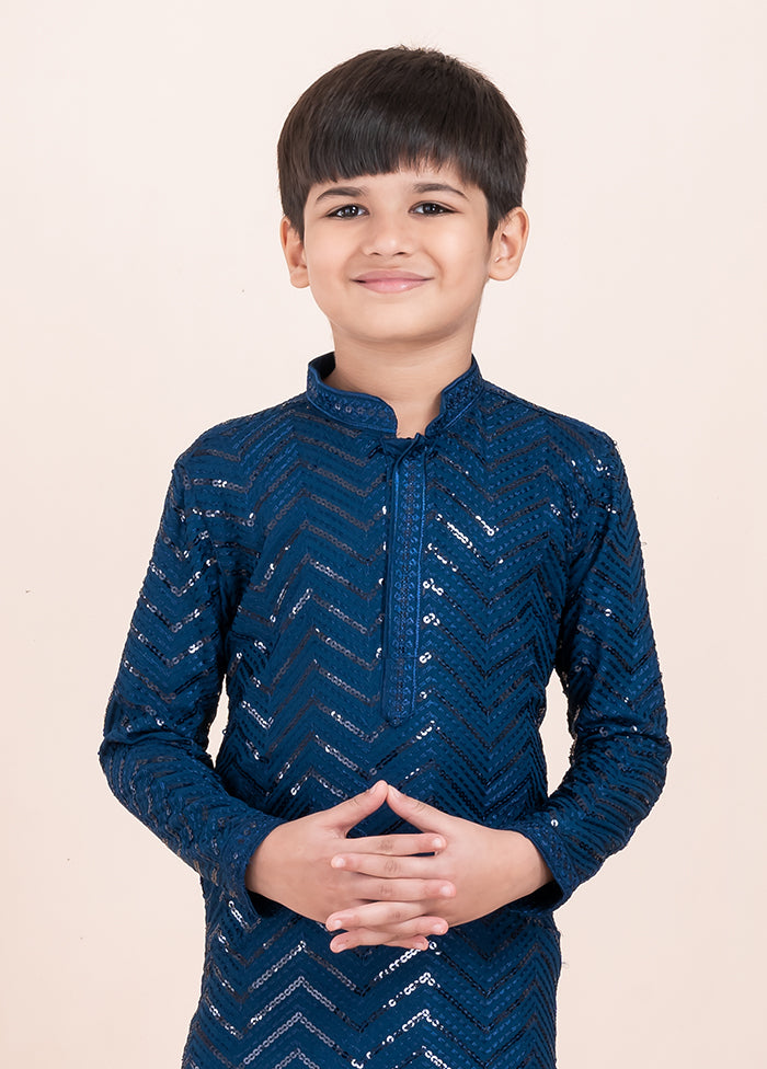 Blue Viscose Kurta & Pajama Set