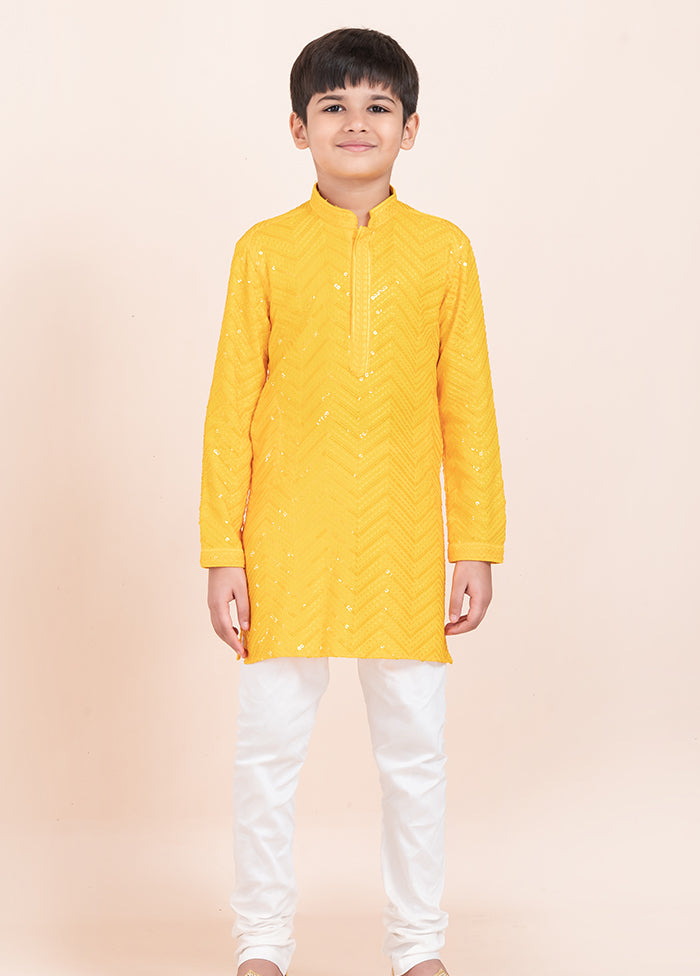 Yellow Viscose Kurta & Pajama Set