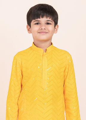 Yellow Viscose Kurta & Pajama Set