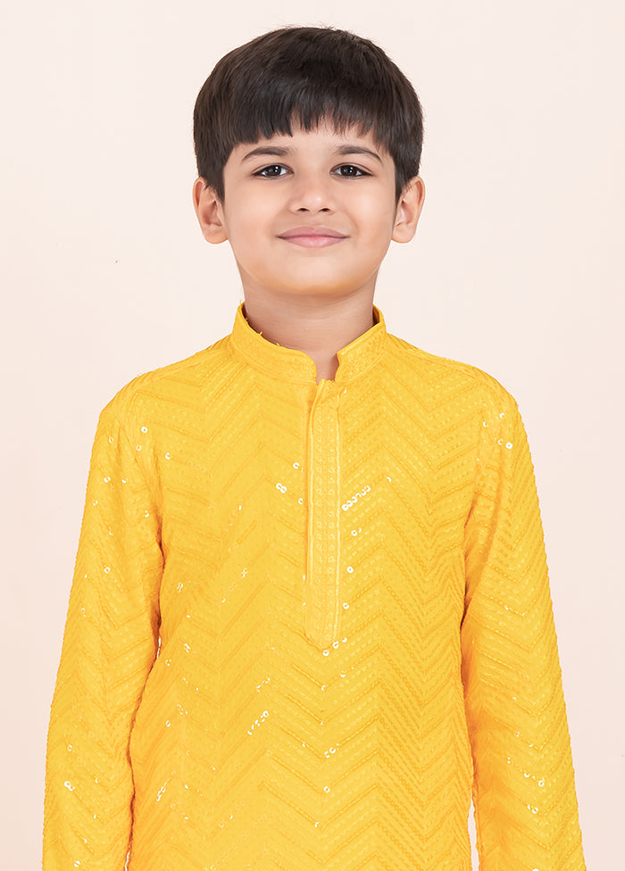 Yellow Viscose Kurta & Pajama Set