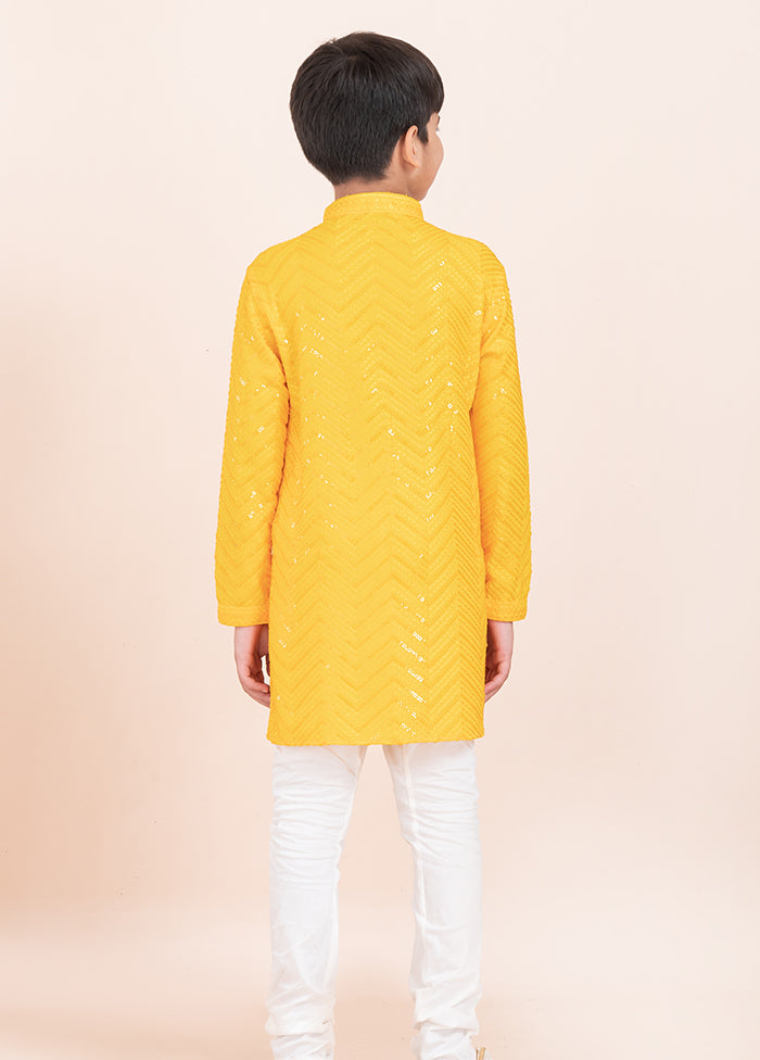 Yellow Viscose Kurta & Pajama Set