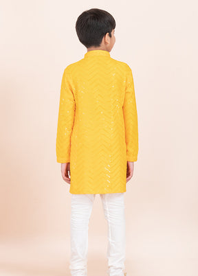 Yellow Viscose Kurta & Pajama Set