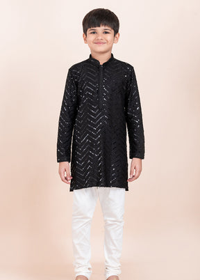 Black Viscose Kurta & Pajama Set