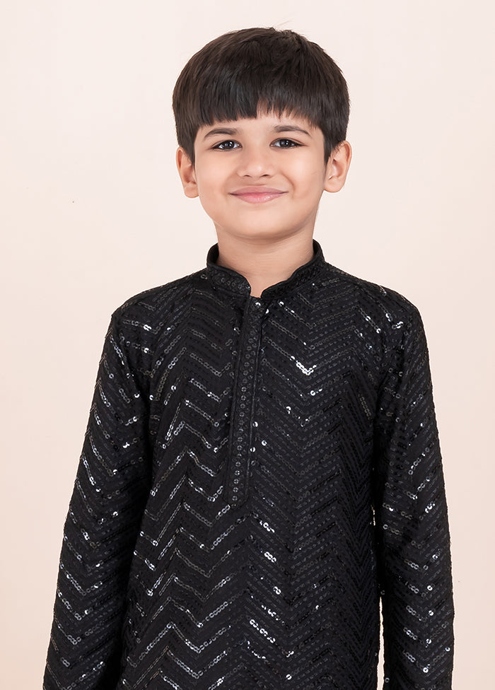 Black Viscose Kurta & Pajama Set