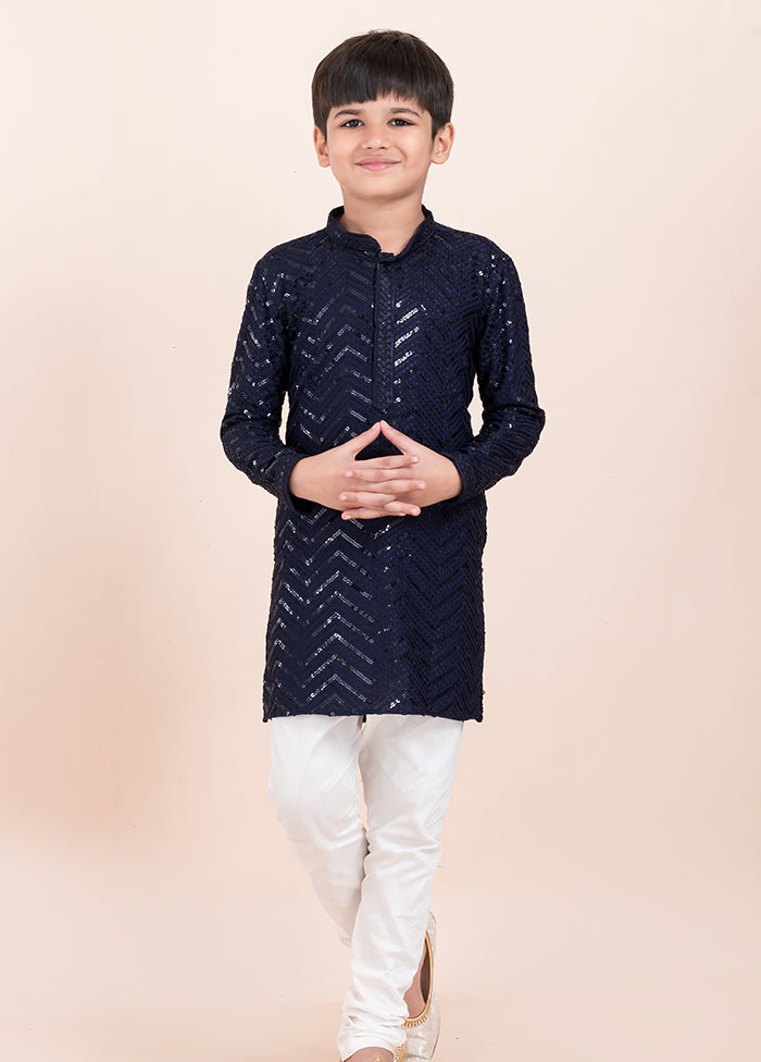 Blue Viscose Kurta & Pajama Set