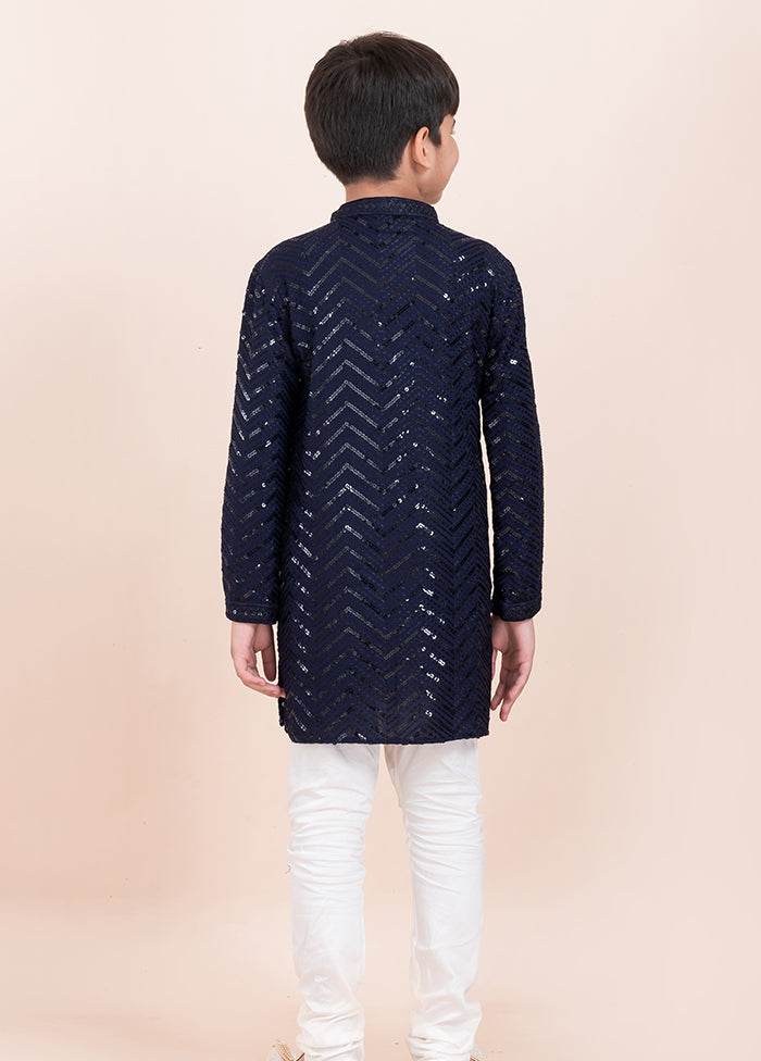 Blue Viscose Kurta & Pajama Set