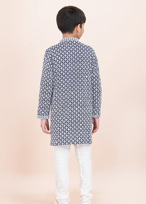 Blue Georgette Kurta & Pajama Set