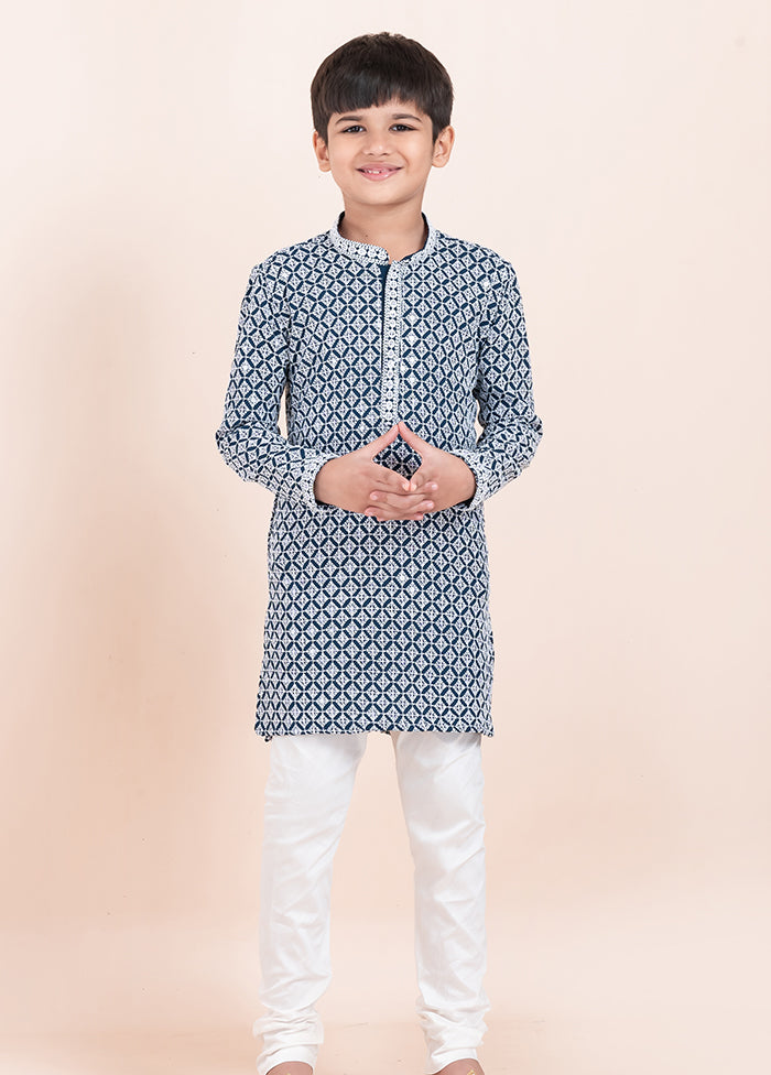 Blue Georgette Kurta & Pajama Set