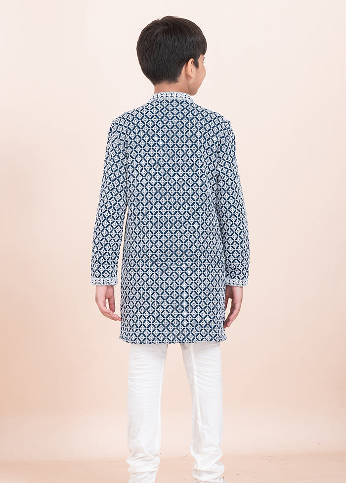 Blue Georgette Kurta & Pajama Set