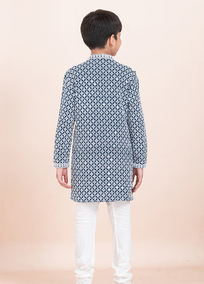 Blue Georgette Kurta & Pajama Set