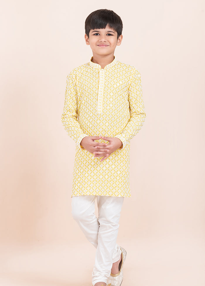 Yellow Georgette Kurta & Pajama Set