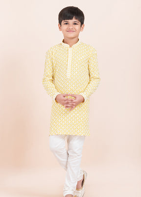 Yellow Georgette Kurta & Pajama Set